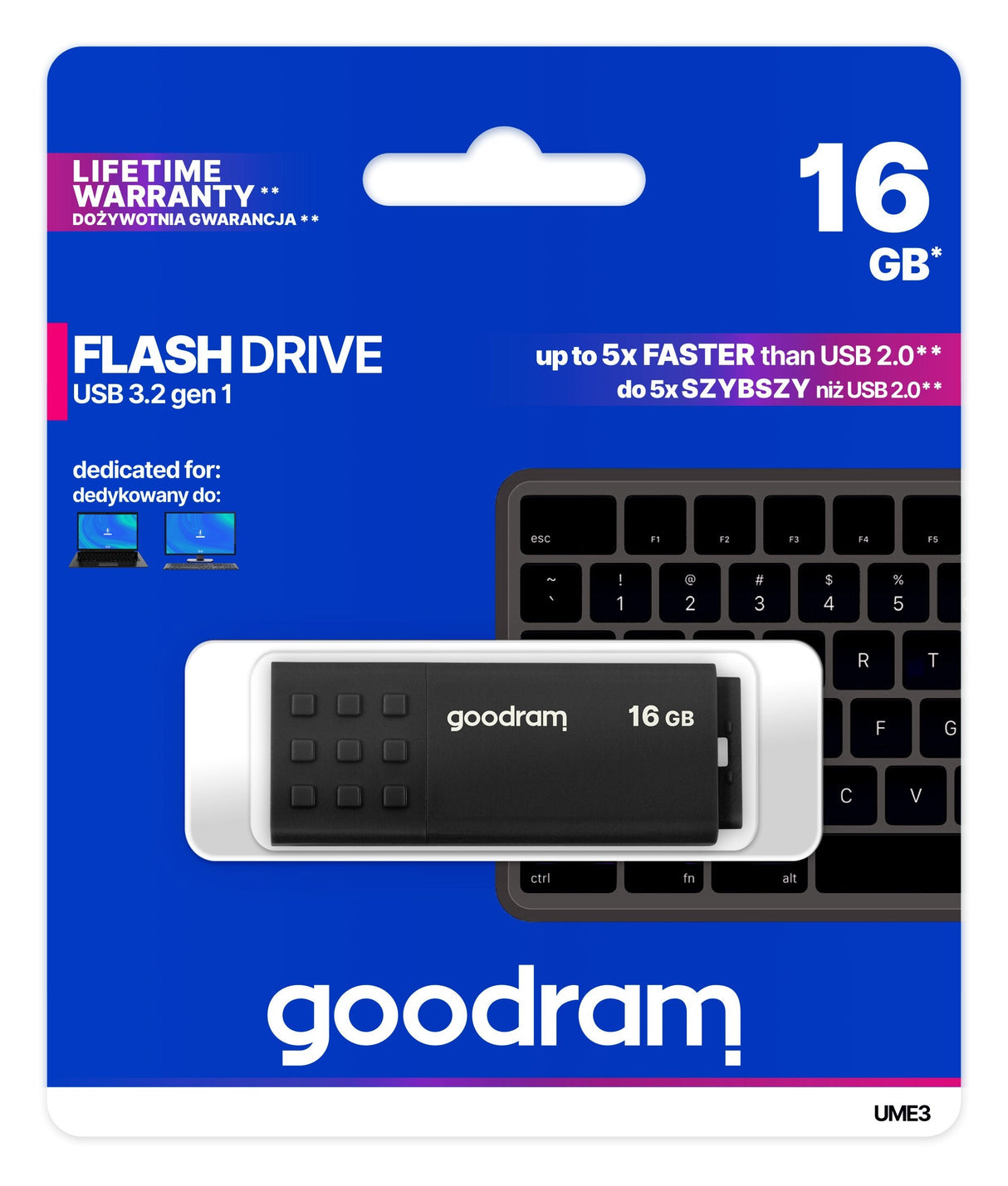 Pendrive Goodram Ume3 16gb Usb 3.0 Negro