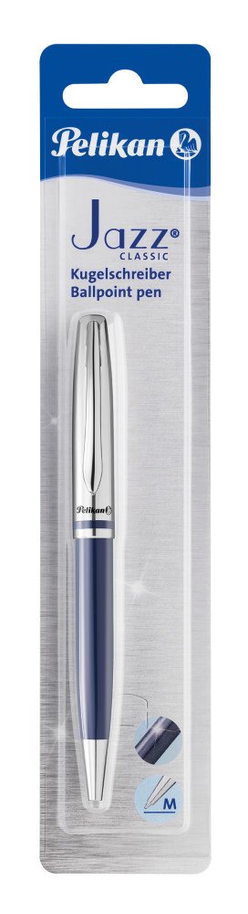 Pelikan Jazz Classic Azul Bolígrafo De Punta Retráctil Con Pulsador Medio 1 Pieza(S)