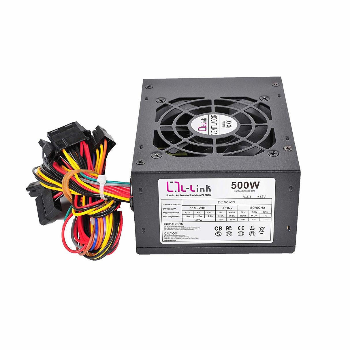 EAN 8436531366735 - L-Link LL-PS-MICRO500-CAB unidad de fuente de alimentación 500 W 20+4 pin ATX ATX Negro imagen 2