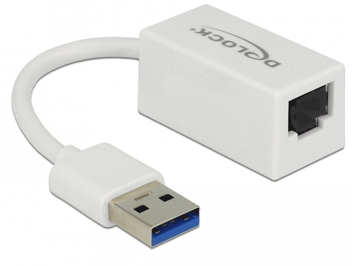 Delock Adaptador Superspeed Usb (Usb 3.1 Gen 1) Con Usb Tipo-A Macho Gigabit Lan 10/100/1000 Mbps Compacto Blanco