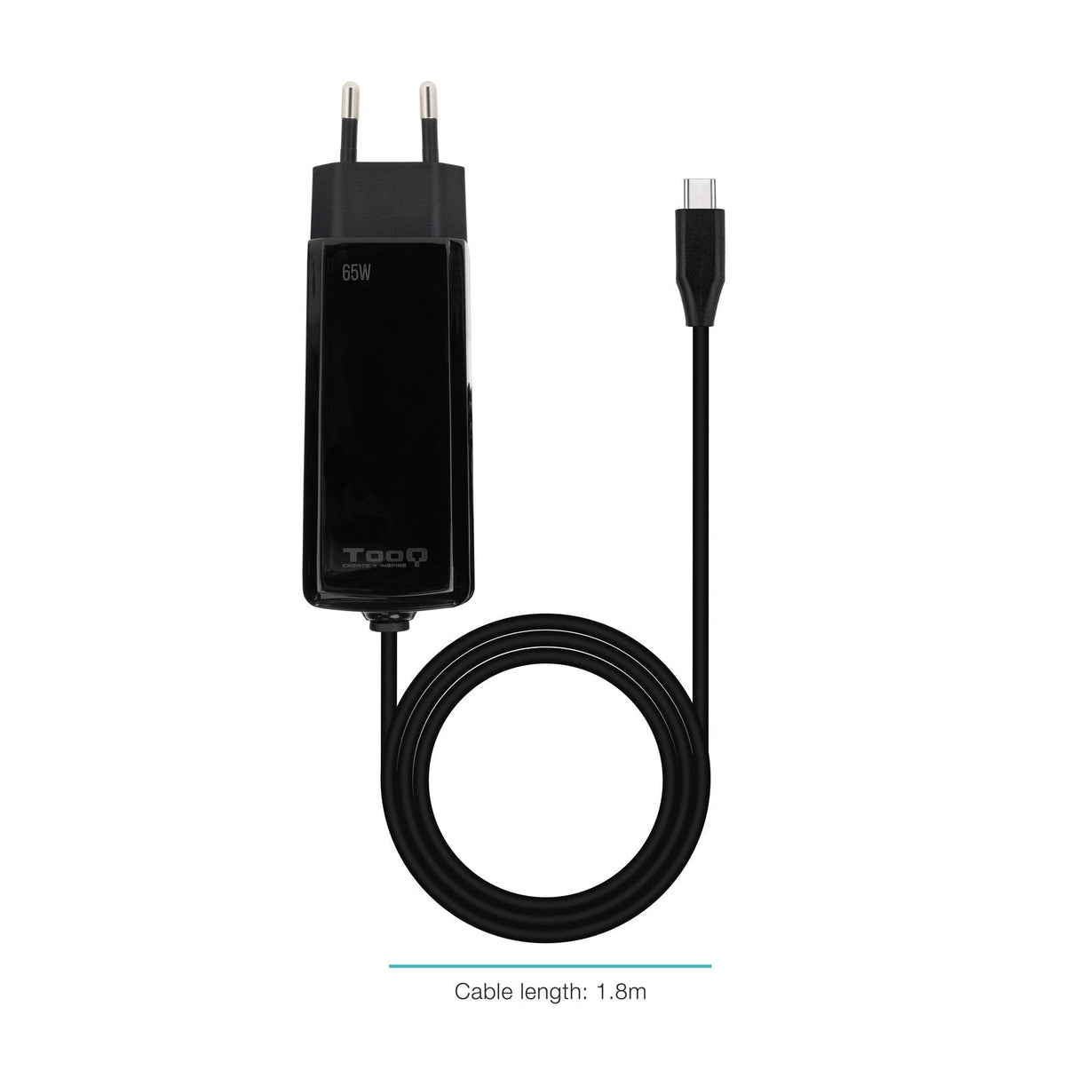 Cargador Portátil Gan Usb-C Pd 65w, Cúbico Negro