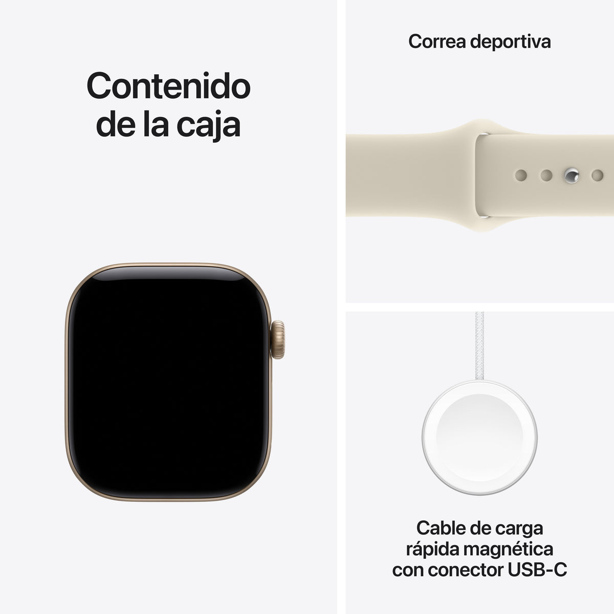 Apple Watch Series 12 (2026) Gps 42mm Caja De Aluminio Dorado Claro Correa Deportiva Arena Talla M L Siri Ai