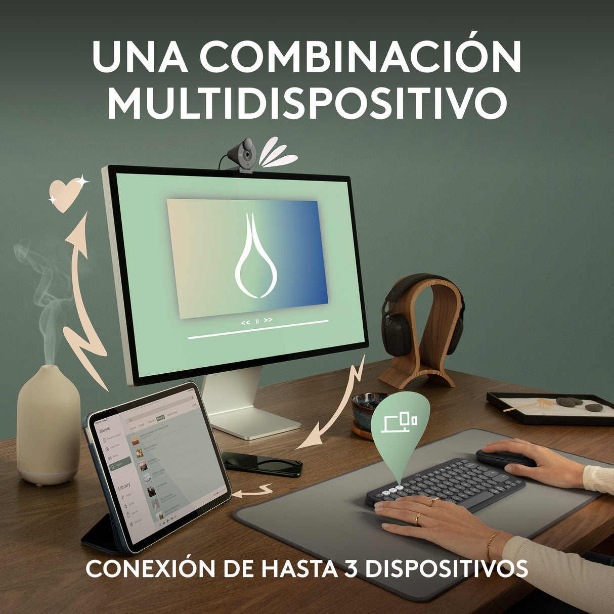 EAN 5099206115651 - Logitech 920-012227 teclado Ratón incluido Universal RF Wireless + Bluetooth QWERTY Español Grafito imagen 11