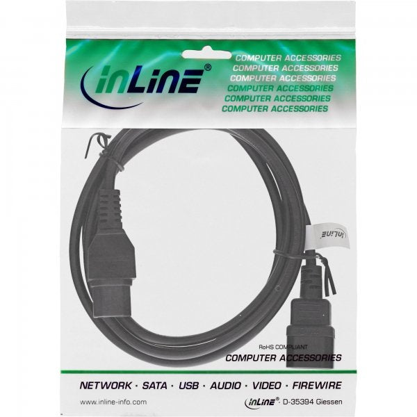 Cable De Alimentación Inline C15 Recto A Enchufe C14 Recto Negro 2m