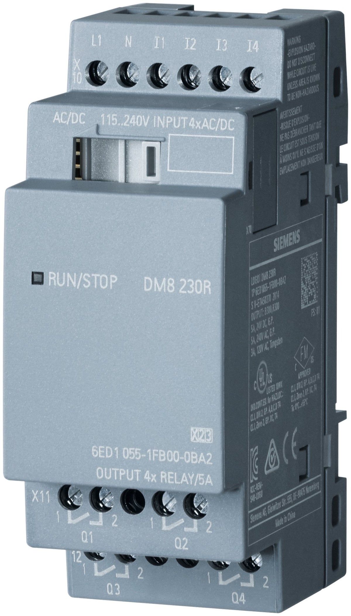 Siemens 6ed10551fb000ba2 Logo! Dm8 230r Erw.-Mod. 2te 4de 4da Logo 8