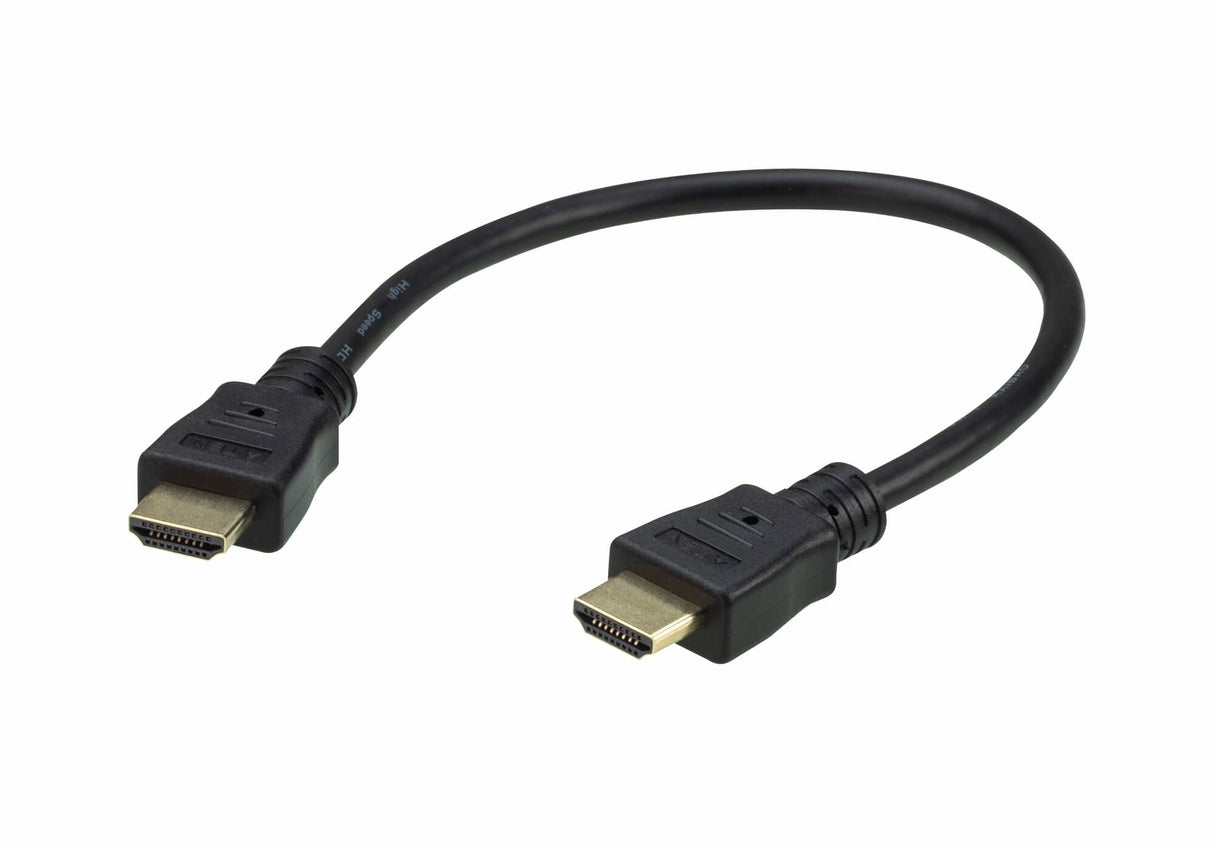 Cable Hdmi A-A 0,30 Metros Negro 4k 60hz (4096 X 2160 / 3840 X 2160 @ 60 Hz; 4:4:4) Aten