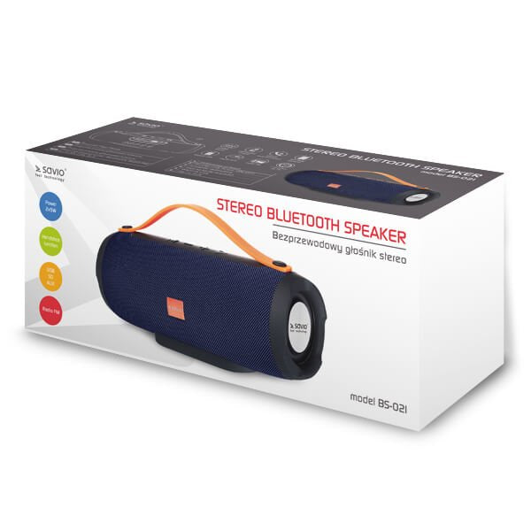 Altavoz Portátil Bluetooth 10w Azul Savio Bs-021
