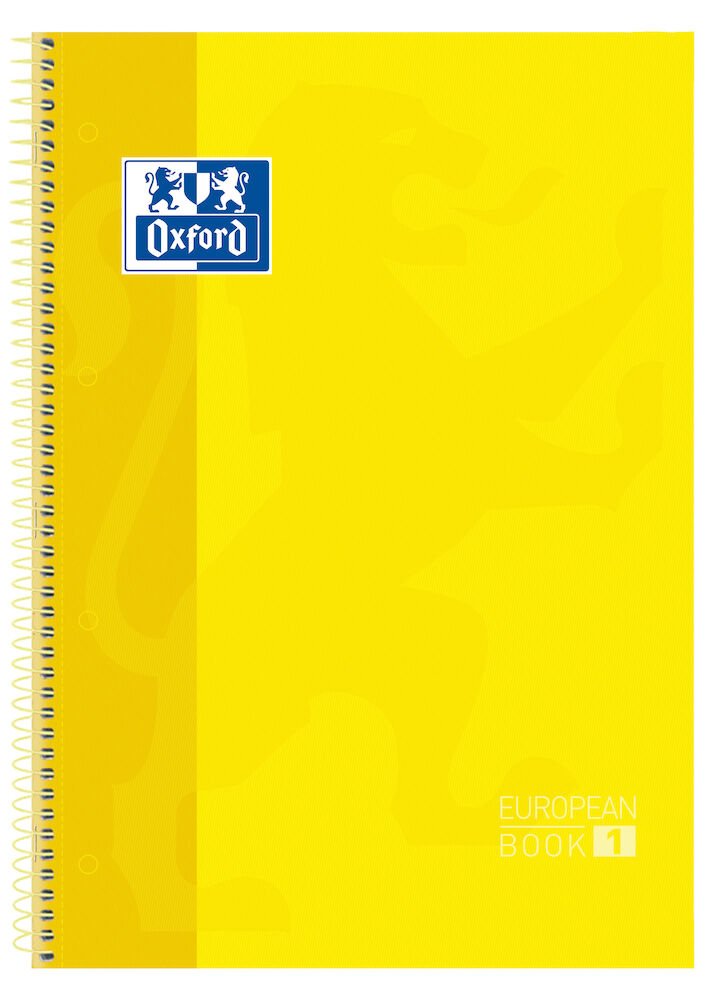 Oxford Cuaderno Europeanbook 1 Microperforado 80 Hojas 5x5 Tapas Extraduras Classic A4+ Amarillo -5u-