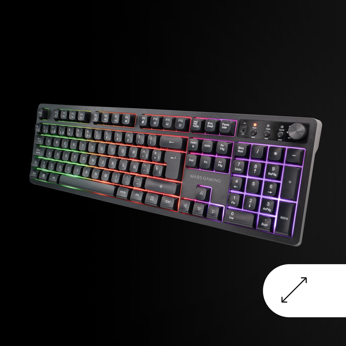 Teclado Mouse Y Alfombrilla Mars Gaming Mcpwxpt Negro H-Mech Frgb 3200dpi Portugues