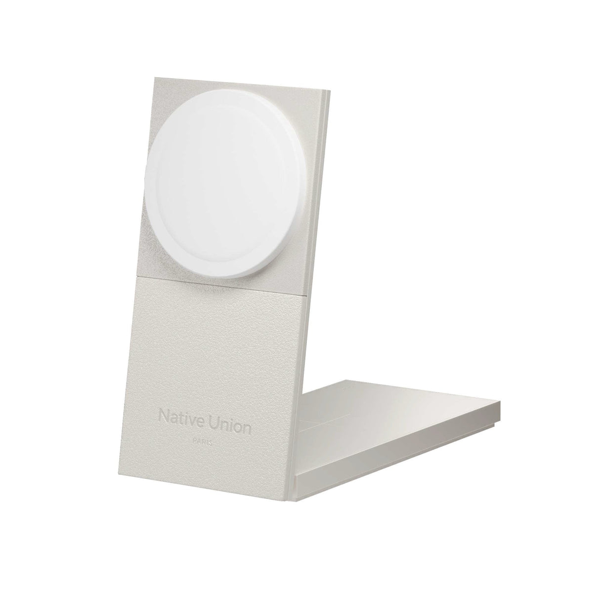 Native Union Rise 2-In-1 Qi2 Smartphone Gris Claro Cargador Inalámbrico Interior