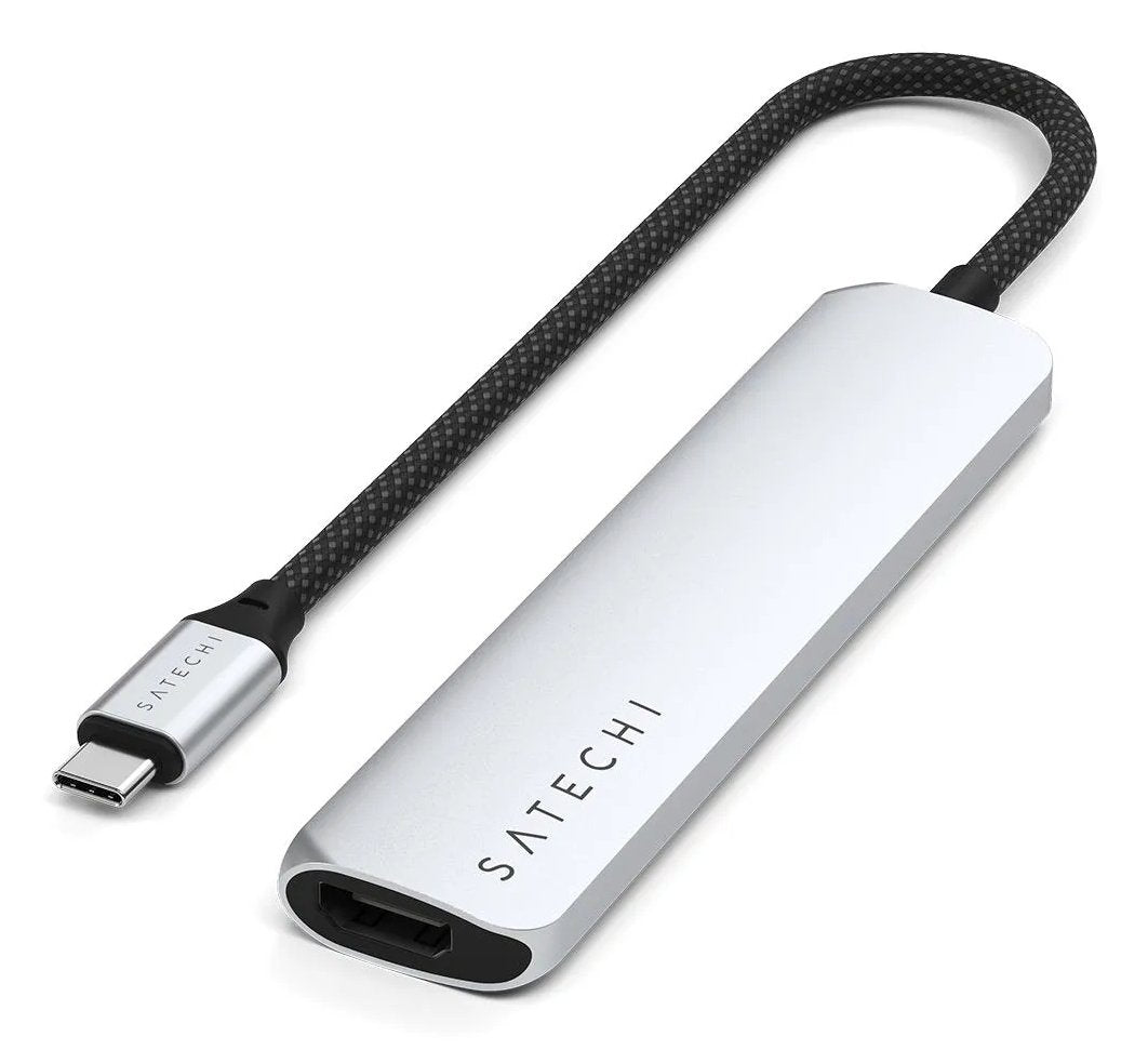 Satechi 6-W-1 Usb-C Slim Multiport Usb-C (Usb-C, 2x Usb-A, 4k Hdmi, Czytnik Kart Micro/Sd) (Srebrny)