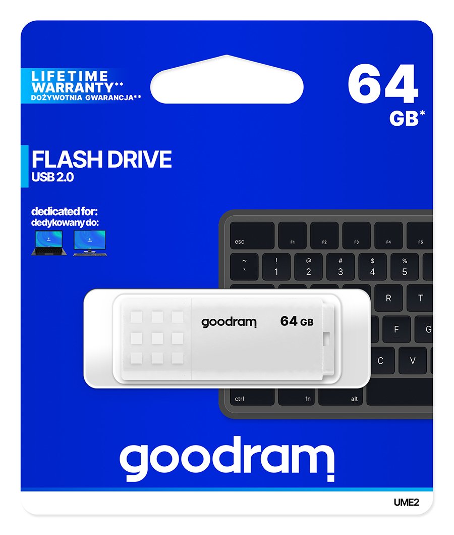 Pendrive Goodram Ume2 64gb Usb 2.0 Blanco