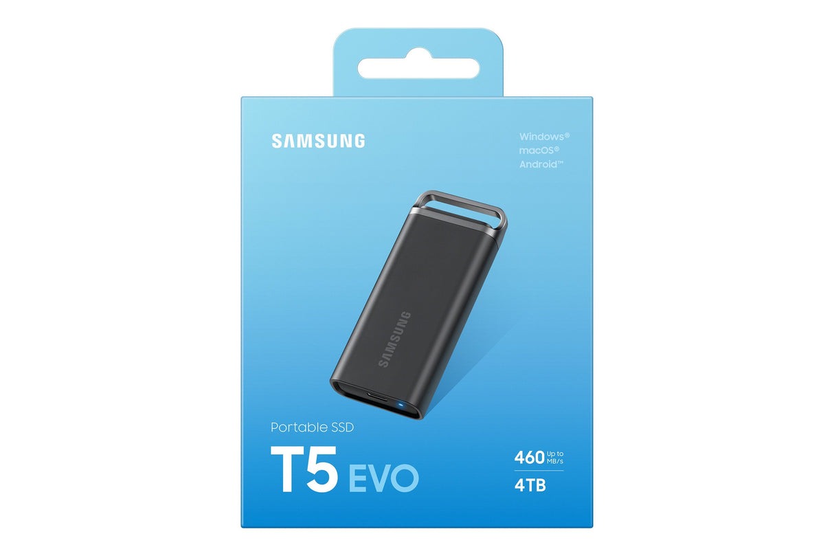 Samsung Portable Ssd T5 Evo 4 Tb, Ssd Externo Negro/Plateado, Usb 3.2 Gen 1 (5 Gbps) Mu-Ph4t0s/Eu