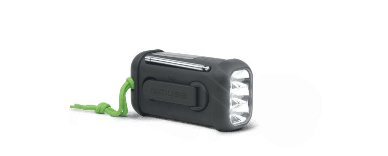 Radio Muse Portable Solar With Crank & Flashlight