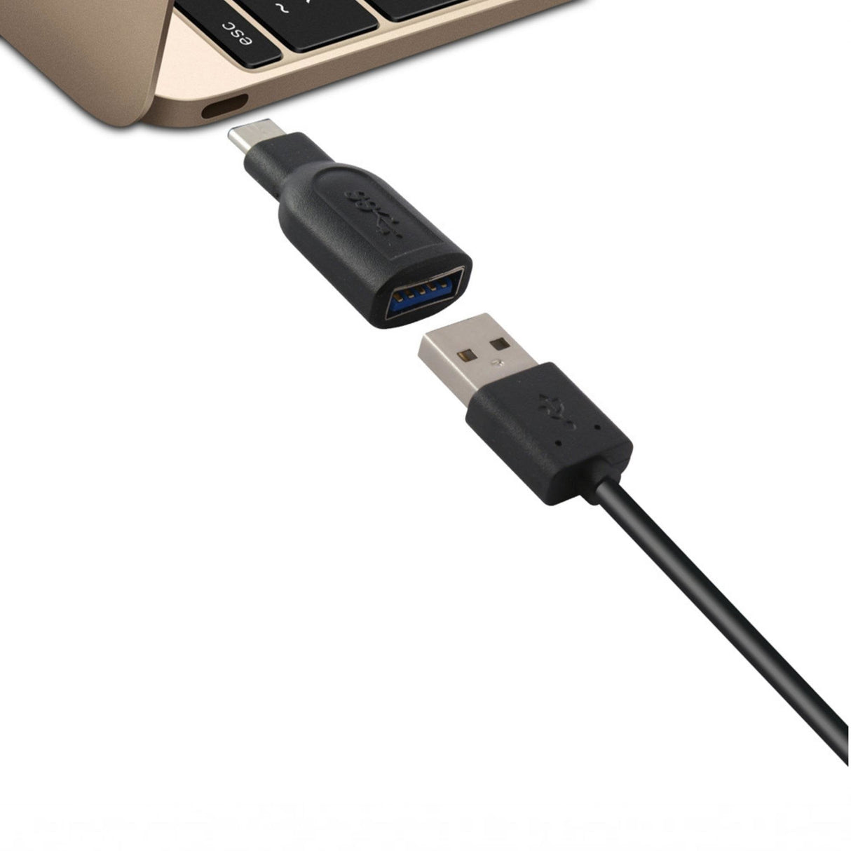 Ksix Bxadapc01 Black Adaptador Usb-C (M) A Usb-A (H)