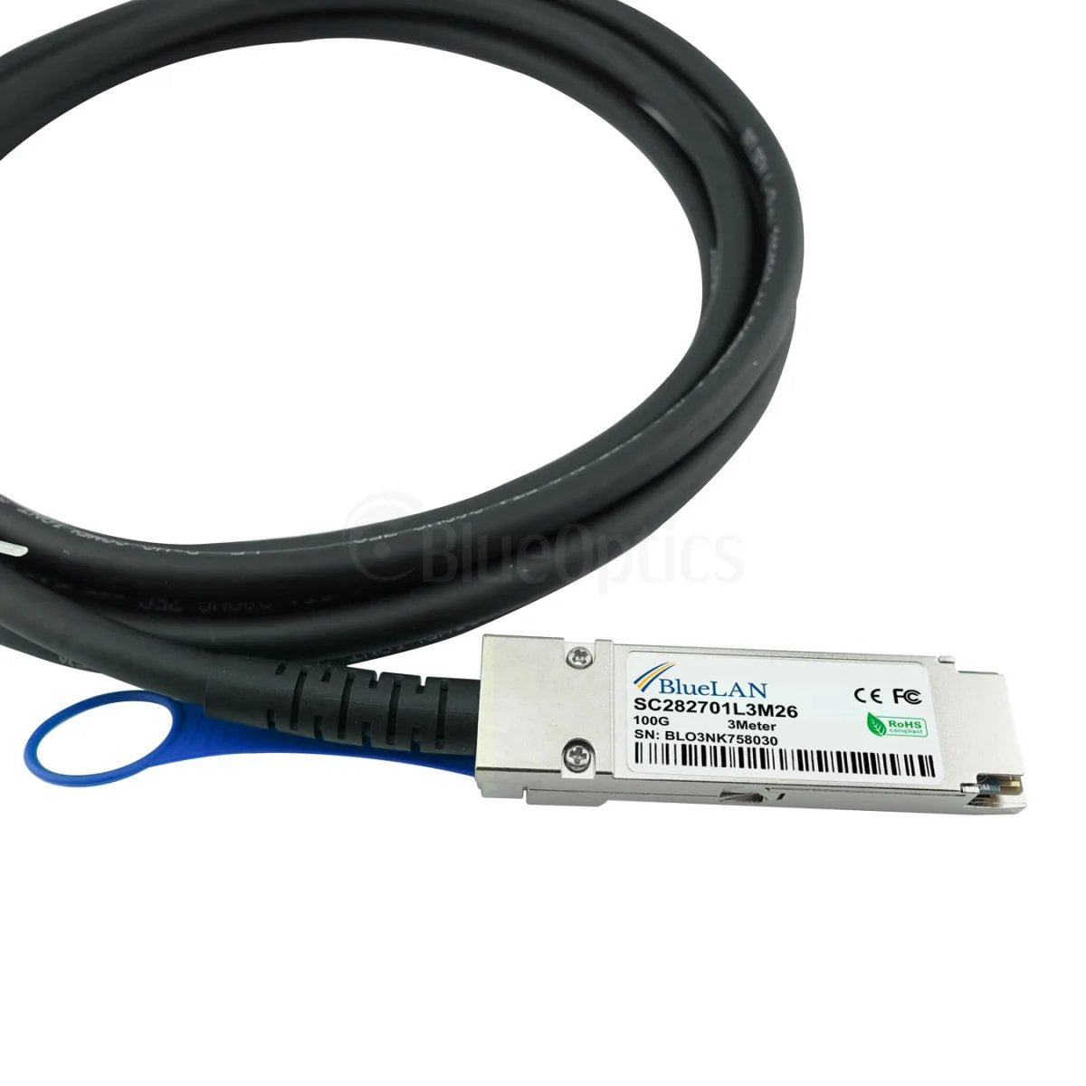 Blueoptics Qnap Cab-Dac1m-Q28b4 Bluelan Pasivo 100gbase-Cr4 Qsfp28 A 4x25gbase-Cr Sfp28 Direct Attach Breakout Cable, 1m,