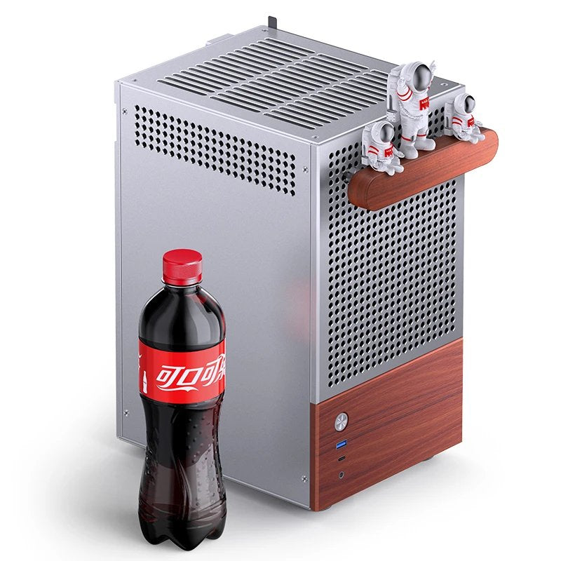 Jonsbo T6 Pc Carcasa, Mini-Tower, Mini-Itx, Tempered Glass, Madera - Plateado