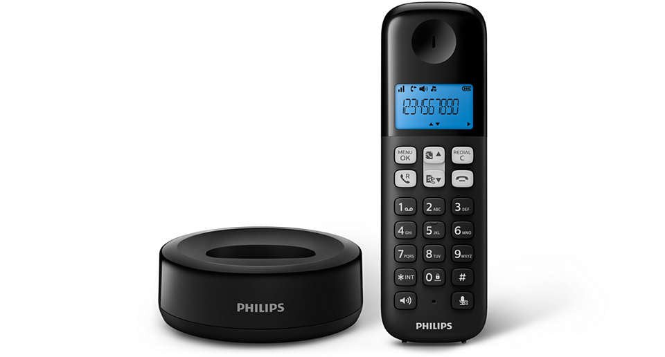 Teléfono Inalámbrico Philips D1611b 34 Negro