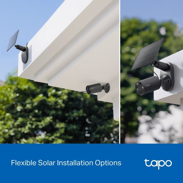 Tp-Link Tapo C411 Kit Venkovn Cámara, Solrn Panel (3mp, 2k Qhd, 1296p, Ir 9m, Wifi, Micro Sd Card, Ip65)