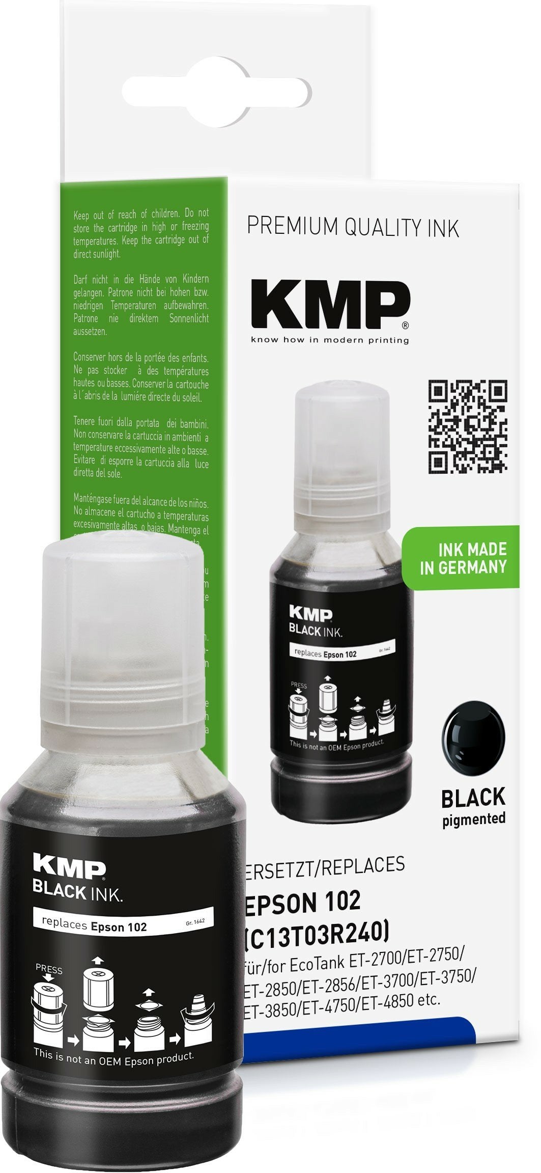 Kmp Tinte Ecotank T03r1 7500 S. Negro Remanufactured