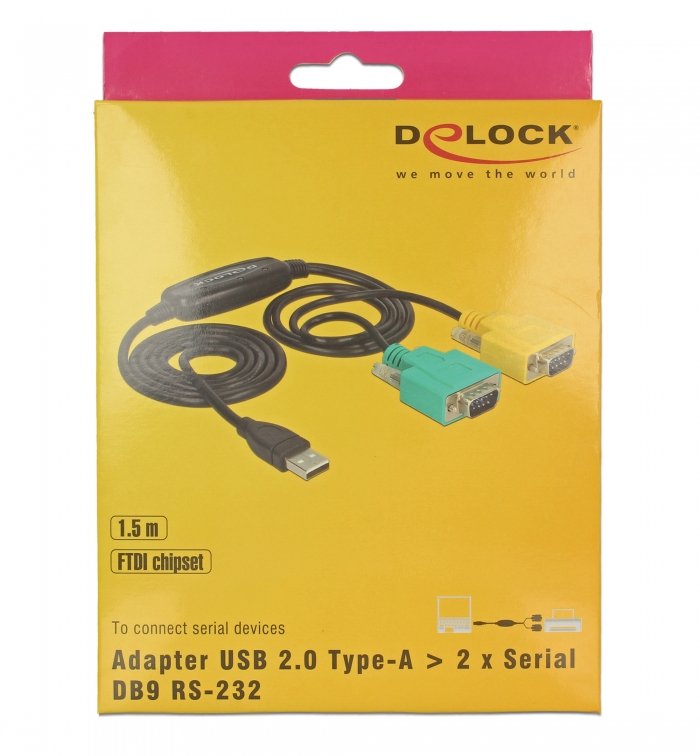 Delock Adaptador Usb 2.0 Seriell 2x 9 Pin St