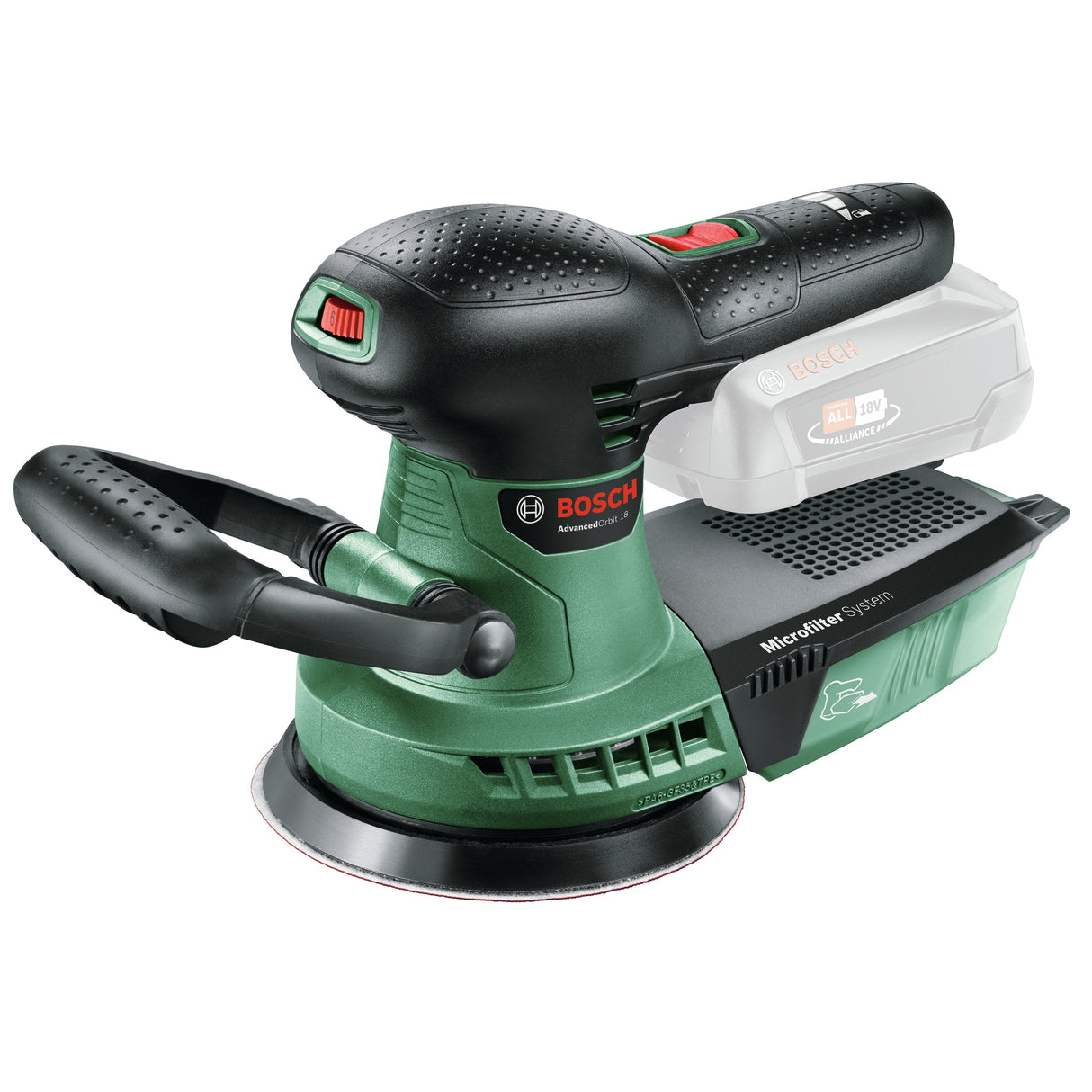 Lijadora Excéntrica Inalámbrica Bosch Advancedorbit 18 Solo, 18volt Verde / Negro, Sin Batería Ni Cargador
