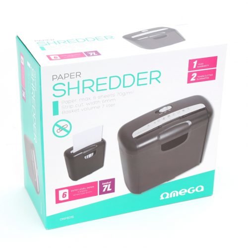 EAN 5907595421058 - Omega ONP601S triturador de papel Corte en tiras 22 cm Negro imagen 3