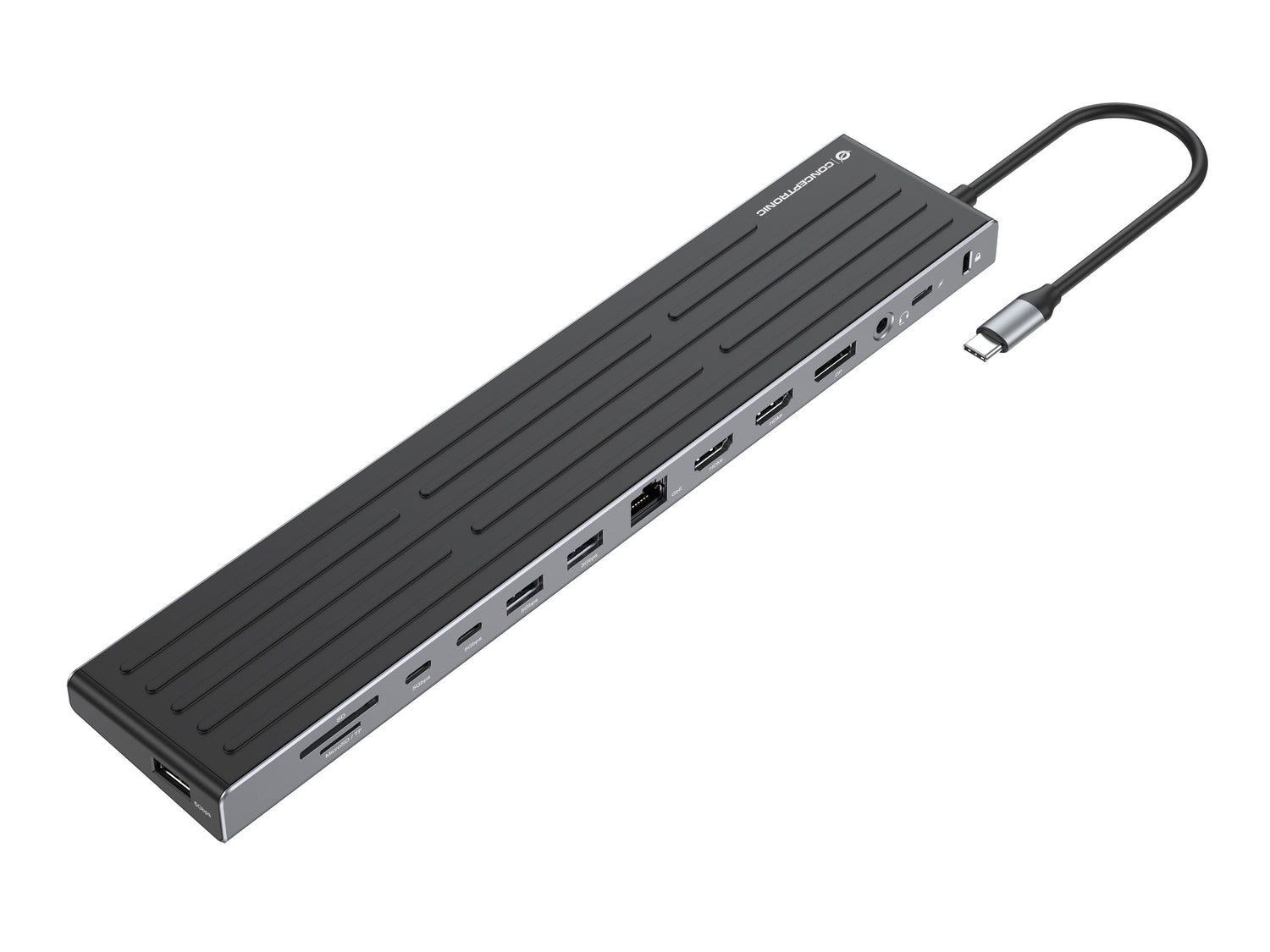 Docking Usb-C Conceptronic Donn32b A 2xhdmi 1xdp 2xusb-C Pd 100w 3xusb-A 5gb 1xsd 1xmicrosd 1xrj45
