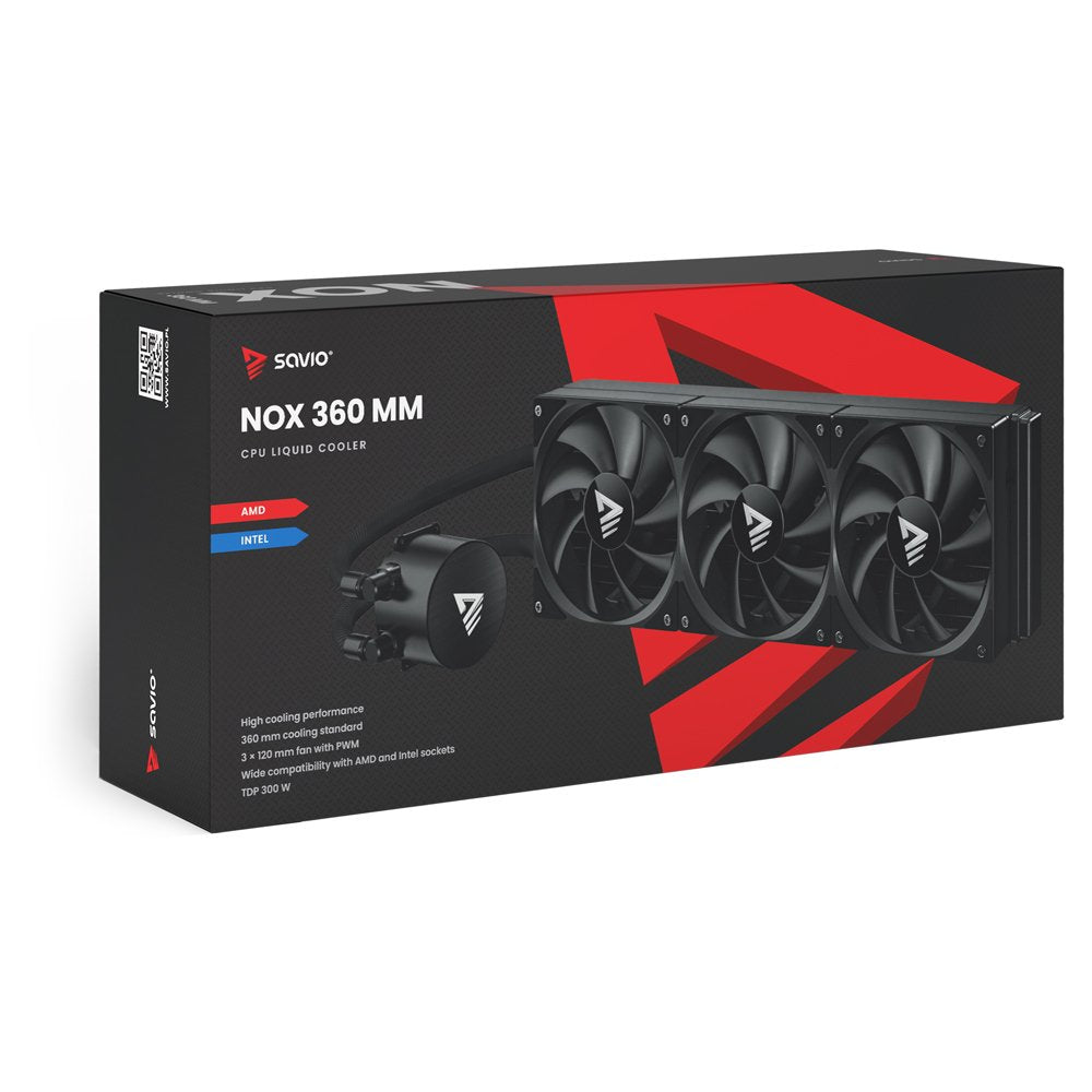 EAN 5901986049869 - Savio NOX 360 mm Procesador Kit de refrigeración líquida 12 cm Negro 1 pieza(s) imagen 10