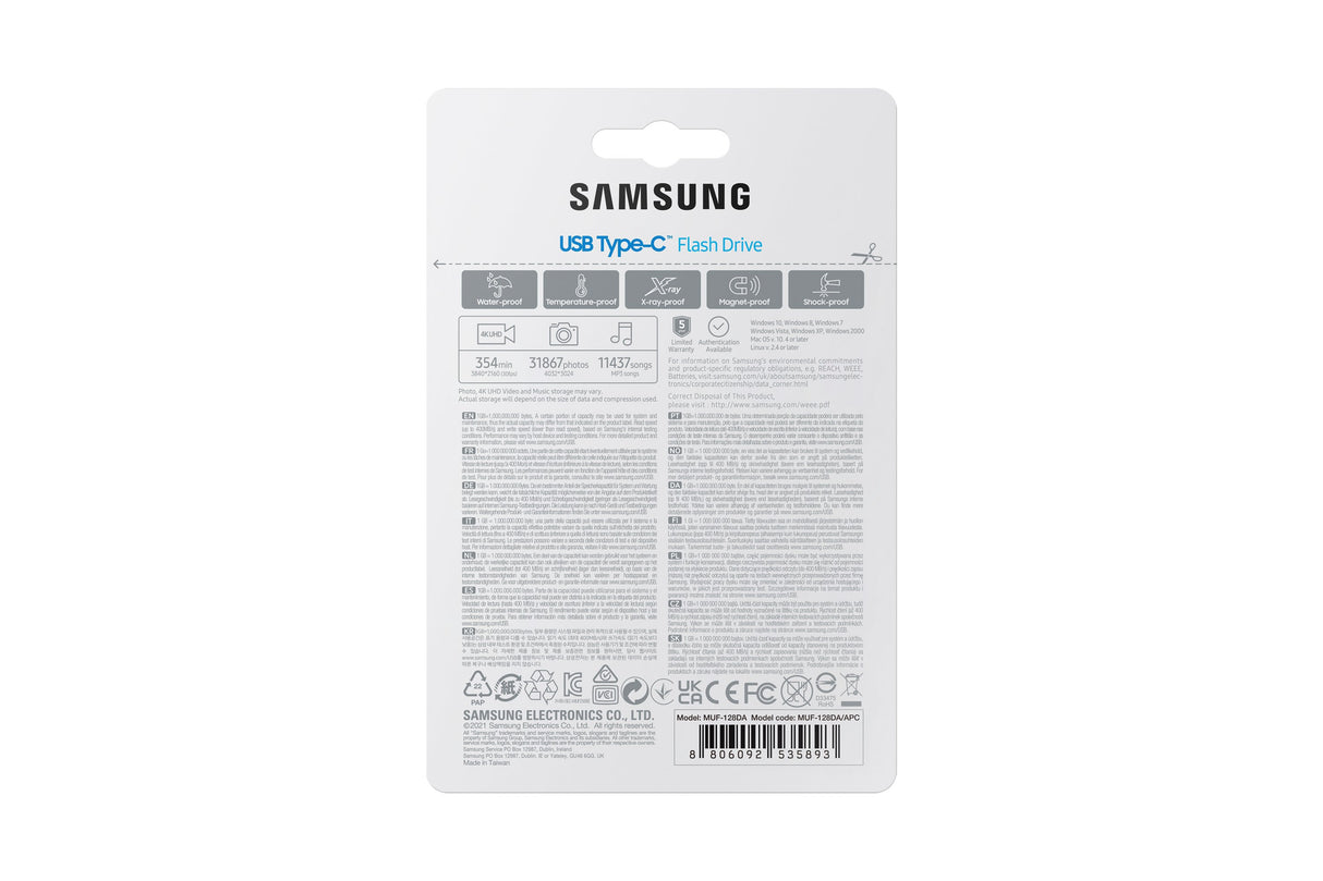 EAN 8806092535893 - Samsung MUF-128DA unidad flash USB 128 GB USB Tipo C 3.2 Gen 1 (3.1 Gen 1) Azul imagen 10