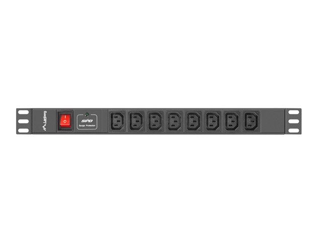 Regleta Rack Lanberg 19 "Pdu Pdu-08i-0200-C20-Bk (1u, 16a, 8x Iec C13, 2m, C20 Enchufe)