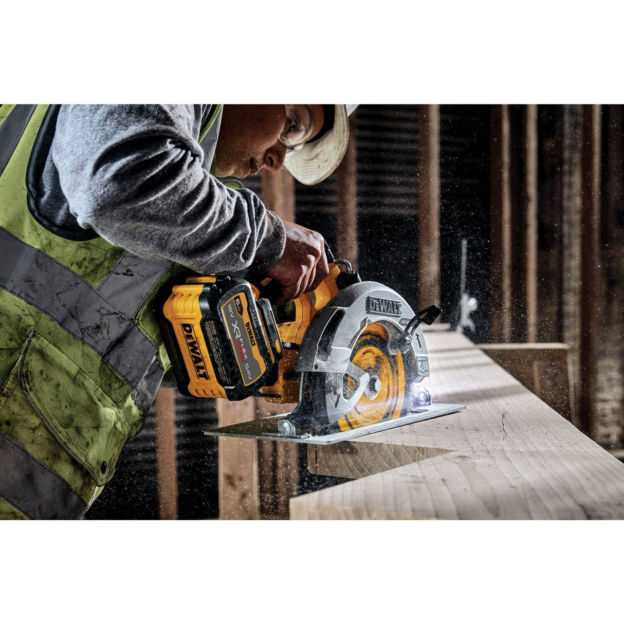 Sierra Circular Inalámbrica Dewalt Flexvolt Advantage Dcs573nt, 18 Voltios Amarillo/Negro, Sin Batería Ni Cargador, En Tstak Box Vi Dcs573nt-Xj