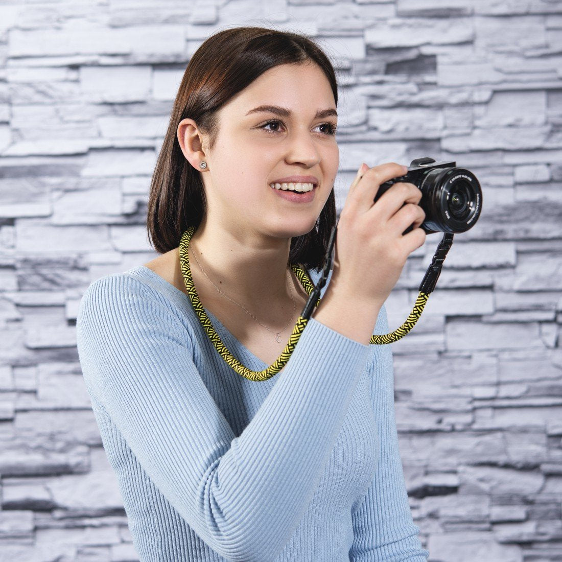 Correa Hama Braid 120 Cámara Digital Nylon Negro, Amarillo