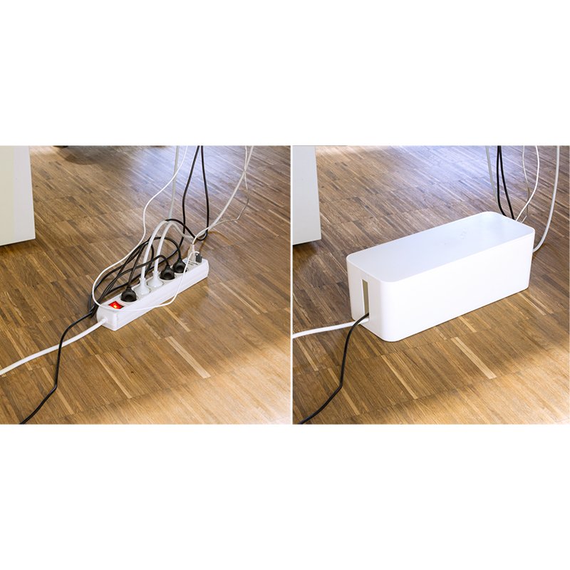 Logilink Organizador De Cables Box Plastico 400x160x135mm Blanco Kab0063