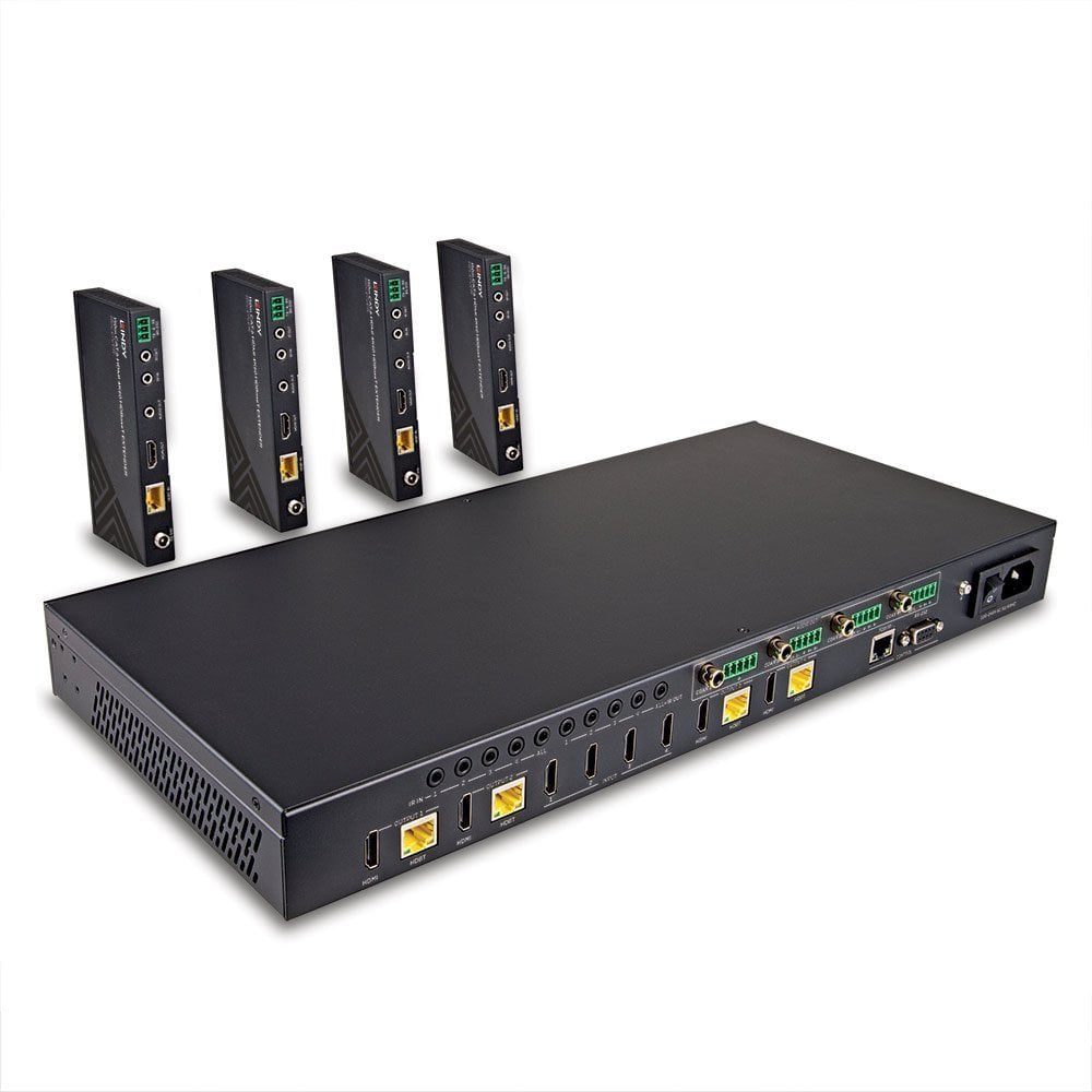 EAN 4002888383455 - Lindy 38345 extensor audio/video Transmisor y receptor de señales AV Negro imagen 6