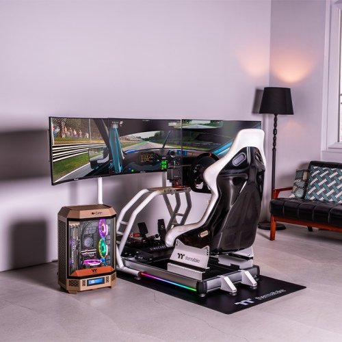 Cabina Del Simulador De Carreras De Nieve Thermaltake Gr500, Sim Rig Blanco Gsc-R50-Cpaswh-01