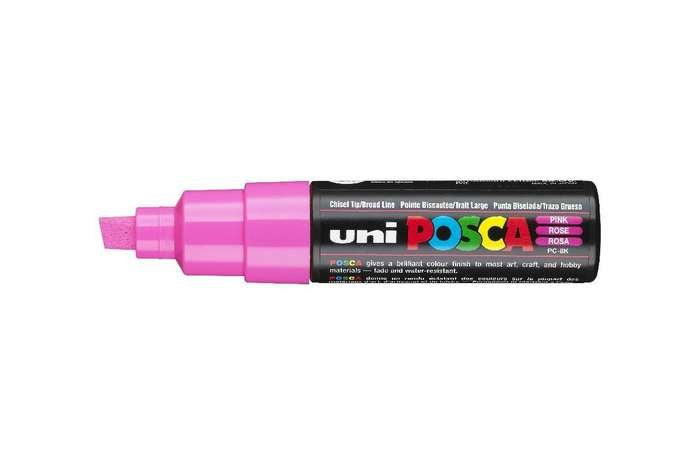 Uniball Marcador Posca Pc-8k No Permanente Punta Biselada 8.0mm Rosa