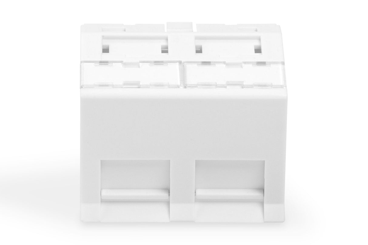 Digitus Placa Frontal, 2 Puertos, 45 X 45 Mm, Acodada, Para Marco Dn-93802-5-Sh