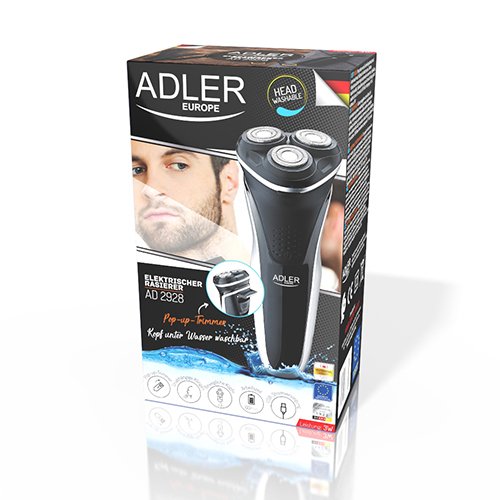 EAN 5902934838399 - Adler AD 2928 afeitadora Máquina de afeitar de láminas Recortadora Negro, Plata imagen 6