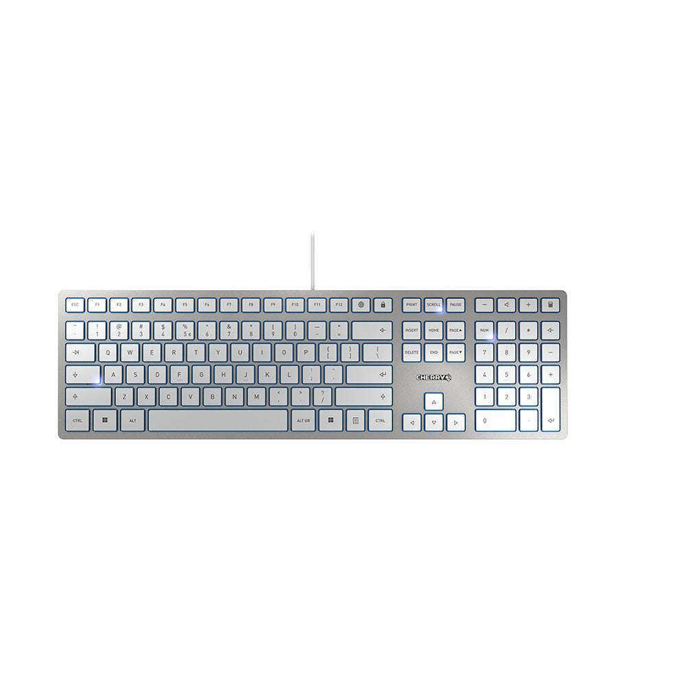 Cherry Kc 6000 Slim Teclado Usb Inglés De Ee. Uu. Plata, Blanco