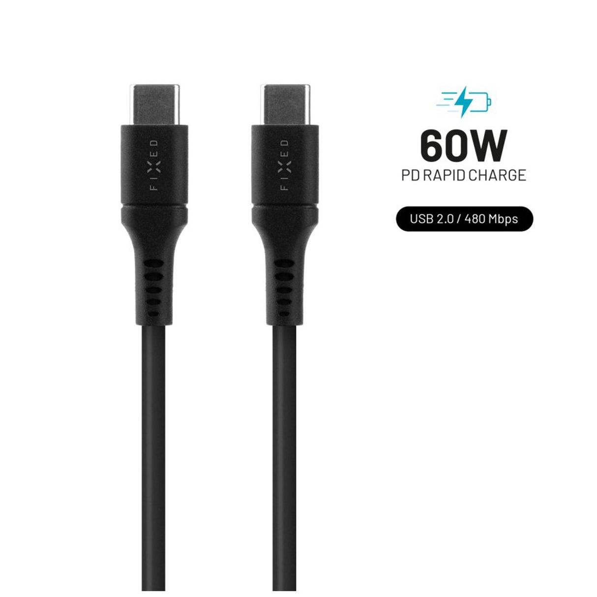 EAN 8591680147274 - FIXED FIXDLS-CC12-BK cable USB USB 2.0 1,2 m USB C 4,8 Gbit/s Negro imagen 1