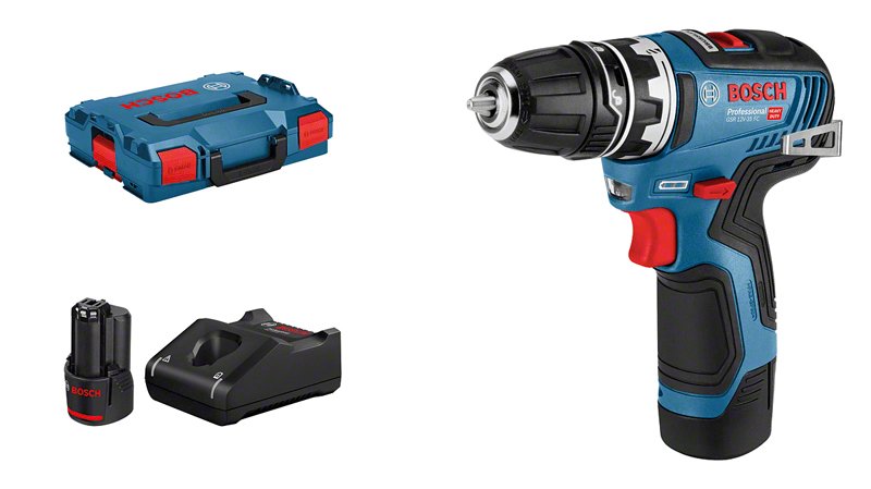 Bosch Destornillador Gsr 12 V-35 Fc Profesional, Baterías De 12 Voltios Azul /, 2x Li-Ion 3,0 A