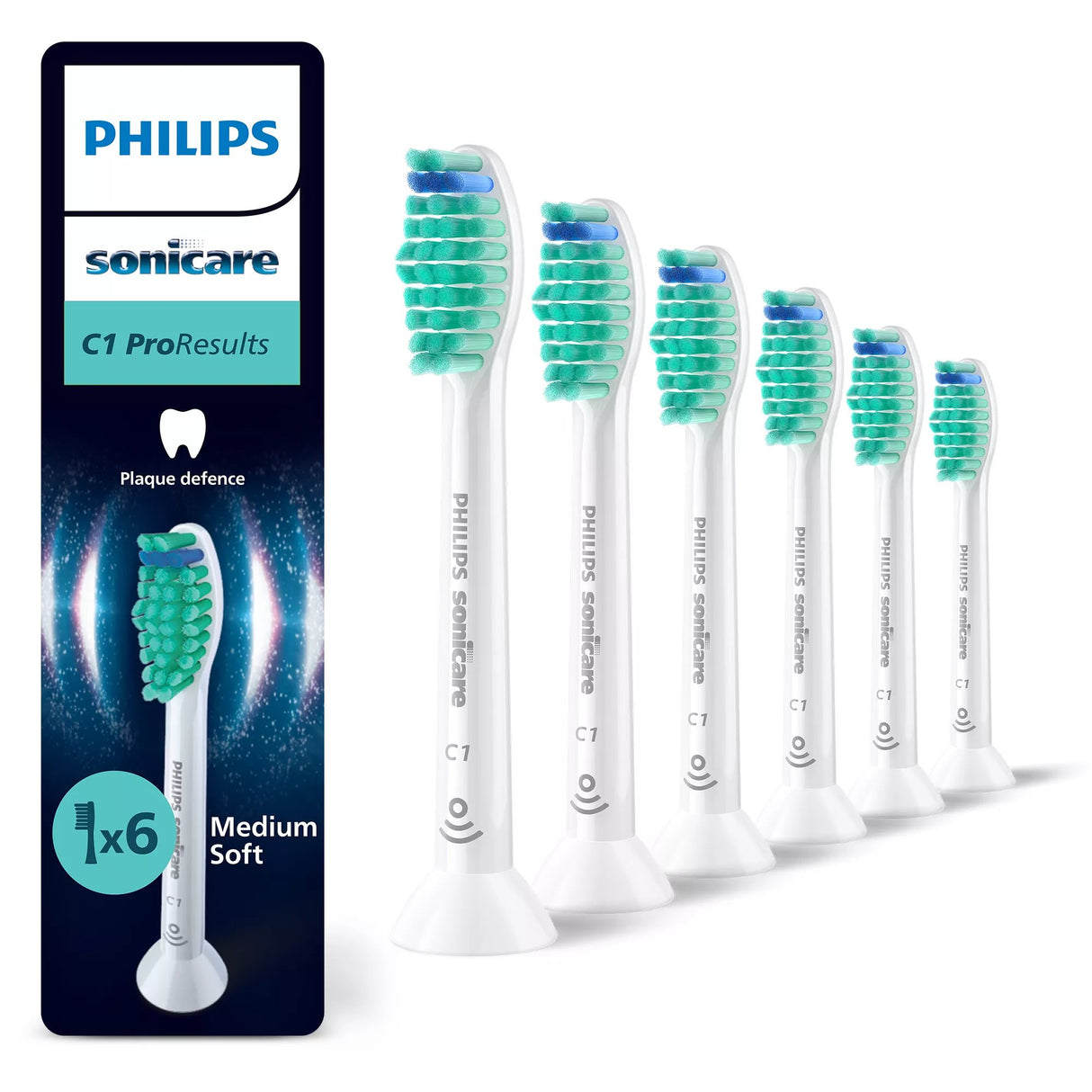 EAN 8720689037464 - Philips Sonicare ProResults plaque control HX6016/87 cepillo de cabello 6 pieza(s) Blanco imagen 1