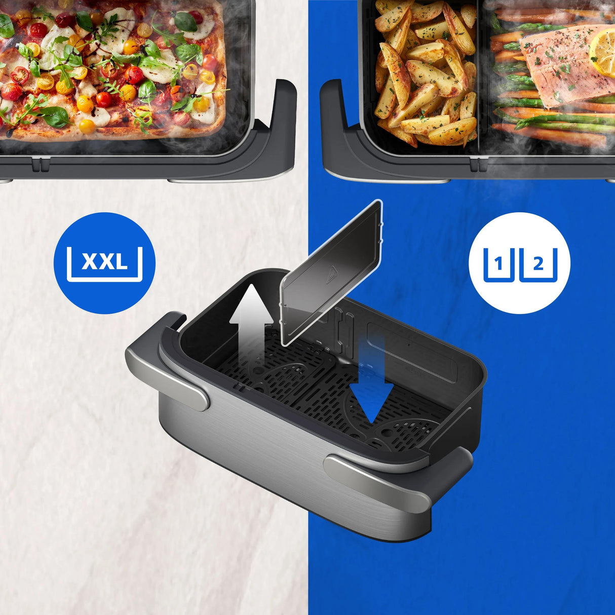 Philips Airfryer Na565 02 Megabasket 9,5l 2750w Silver Negro (Na565/02)