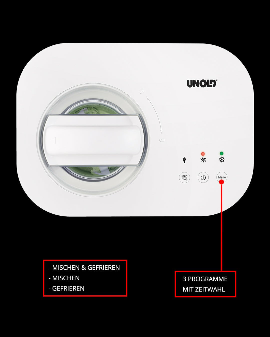 EAN 4011689488207 - Unold 48820 máquina para helados Compresor de helados 1 L 135 W Blanco imagen 3