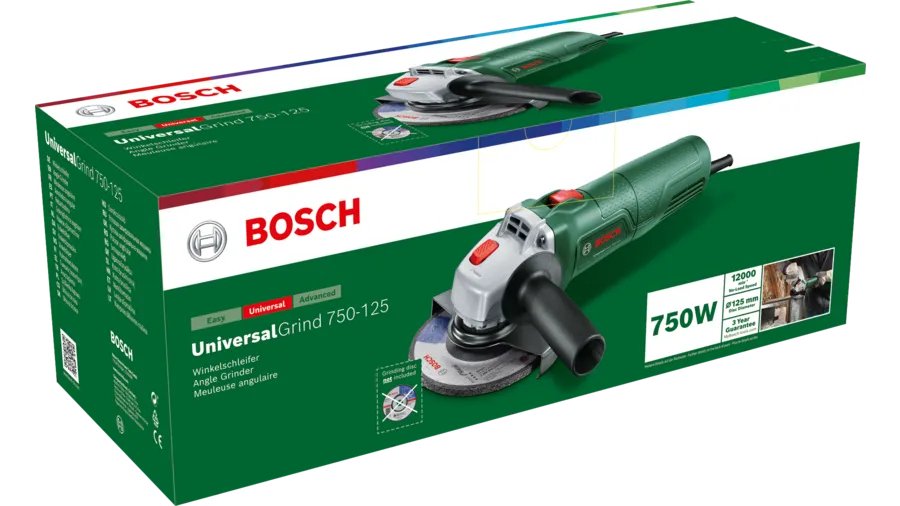 Amoladora Bosch Angular Universalgrind 750-125 Verde/Negro, 750 Vatios 06033e2001