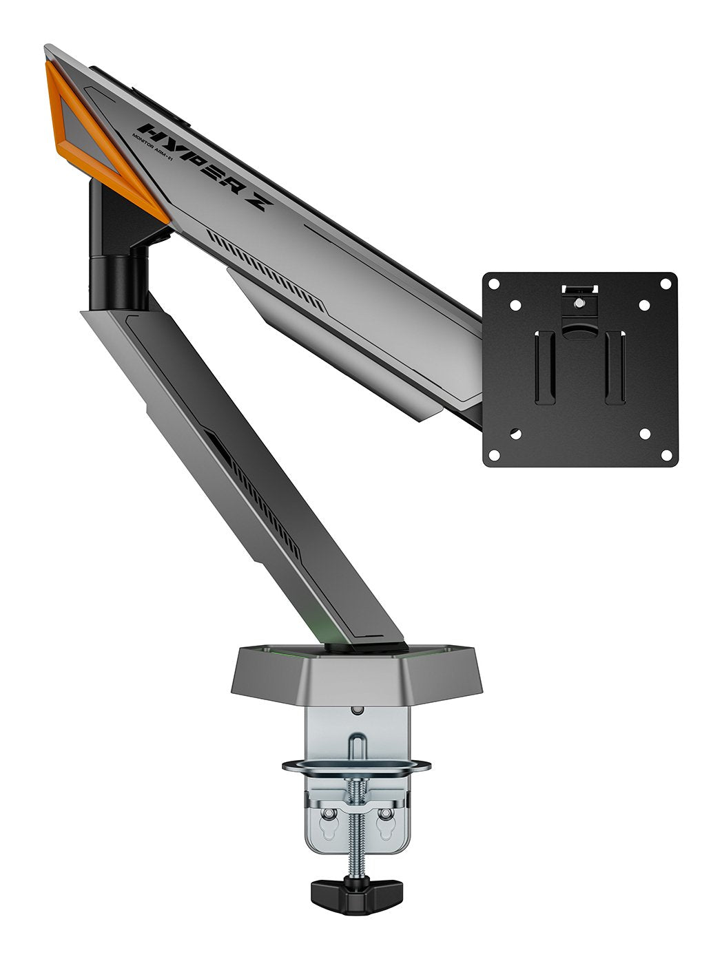 Aisens Soporte De Mesa Rgb Gaming Contrapeso Giratorio E Inclinable Para Monitor/Tv 16kg (3 Pivotes, 1 Brazo) De 17-49, Negro-Gris