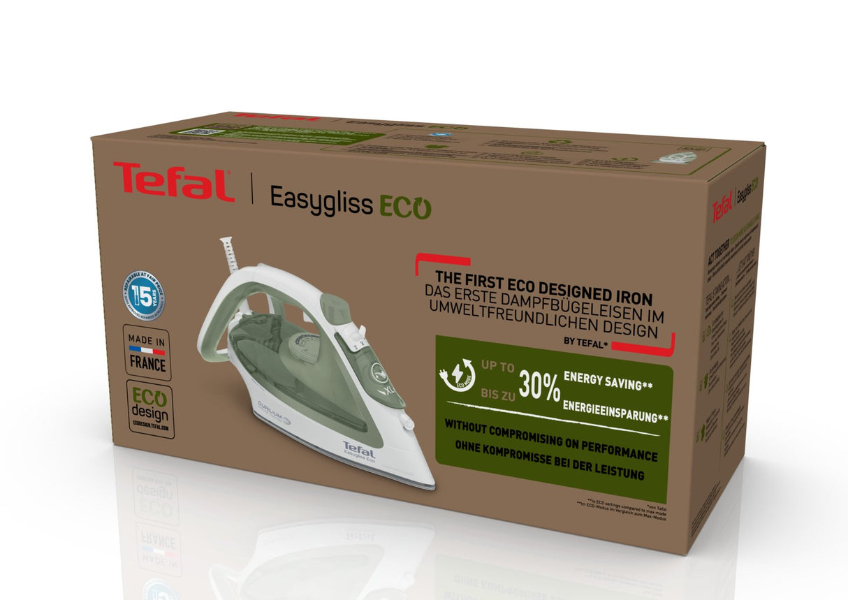 Tefal Easygliss Eco Fv5781e1 Plancha Vapor-Seco Durilium Airglide Soleplate 2800 W Blanco, Verde