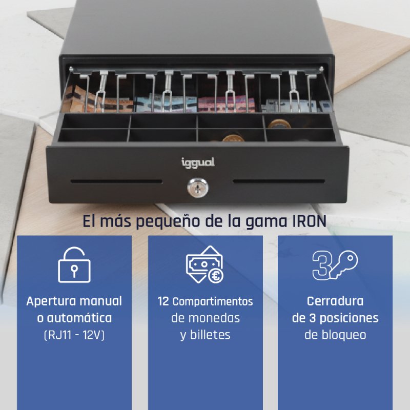EAN 8435364320709 - iggual IRON-XS Cajón de efectivo automático y manual imagen 2