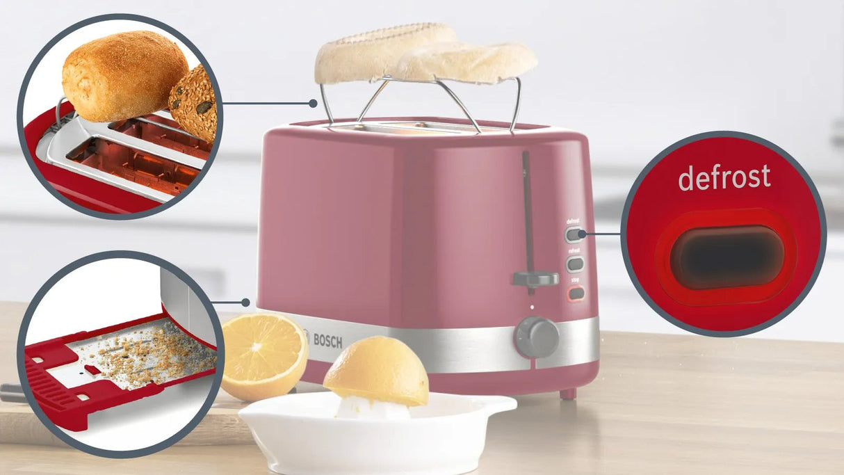Bosch Tat6a514 Tostadora 2 Rebanada(S) 800 W Rojo